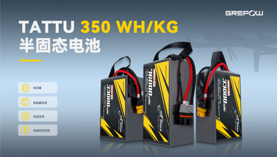 Tattu 350Wh/kg半固態(tài)電池 Tattu 350Wh/kg半固態(tài)電池