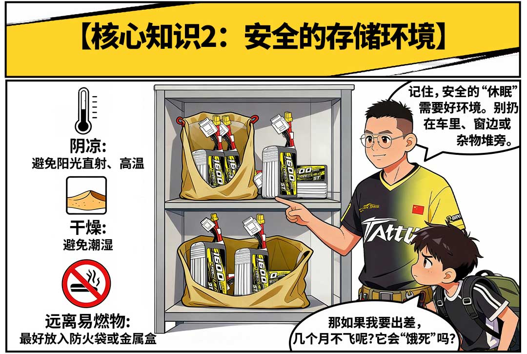 穿越機(jī)電池安全的存儲(chǔ)環(huán)境